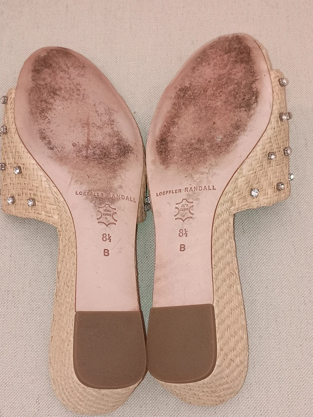 Loeffler Randal Twilly Wedge Slides Natural Straw Raffia Size 8.5 - Picture 7 of 13